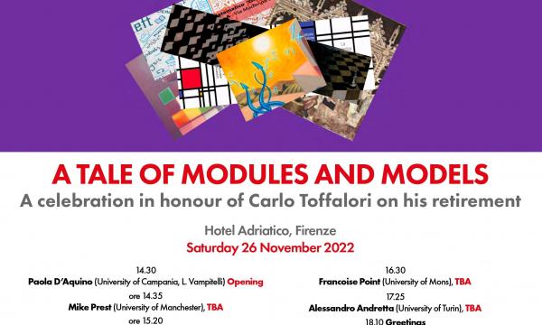 Tale of modules and models, in onore di Carlo Toffalori 26 Novembre ore 14.30,  presso l'Hotel Adriatico, Firenze.